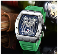 Black Widow Spider RM010 Style Watch, Rubber Strap Stainless Steel Case, Diamond Skeleton Movement