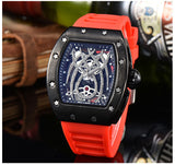 Black Widow Spider RM010 Style Watch, Rubber Strap Stainless Steel Case, Diamond Skeleton Movement