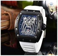 Black Widow Spider RM010 Style Watch, Rubber Strap Stainless Steel Case, Diamond Skeleton Movement