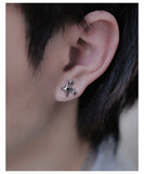 3D Four Pointed Star Earring