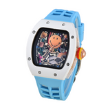 RM Style Richard Mille Smiley Face Watch in Rubber Strap & Stainless Steel Case, Automatic Movement