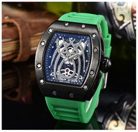 Black Widow Spider RM010 Style Watch, Rubber Strap Stainless Steel Case, Diamond Skeleton Movement