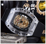 Skeleton Dial RM Style Watch, Rubber Strap, "Sapphire" Crystal Case, Quartz Movement