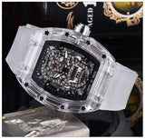 Skeleton Dial RM Style Watch, Rubber Strap, "Sapphire" Crystal Case, Quartz Movement