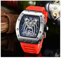 Black Widow Spider RM010 Style Watch, Rubber Strap Stainless Steel Case, Diamond Skeleton Movement