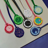 Royal Pop Pocket Watch, Leather Strap, Bioceramic Multi-Color, Quartz Movement