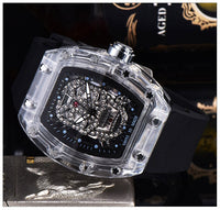 Skeleton Dial RM Style Watch, Rubber Strap, "Sapphire" Crystal Case, Quartz Movement