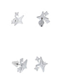 3D Four Pointed Star Earring