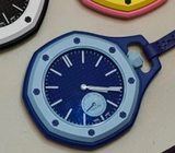 Royal Pop Pocket Watch, Leather Strap, Bioceramic Multi-Color, Quartz Movement