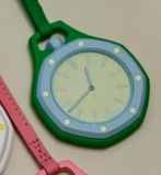 Royal Pop Pocket Watch, Leather Strap, Bioceramic Multi-Color, Quartz Movement