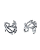 Avant Garde 4D Silver Clip ON Earrings